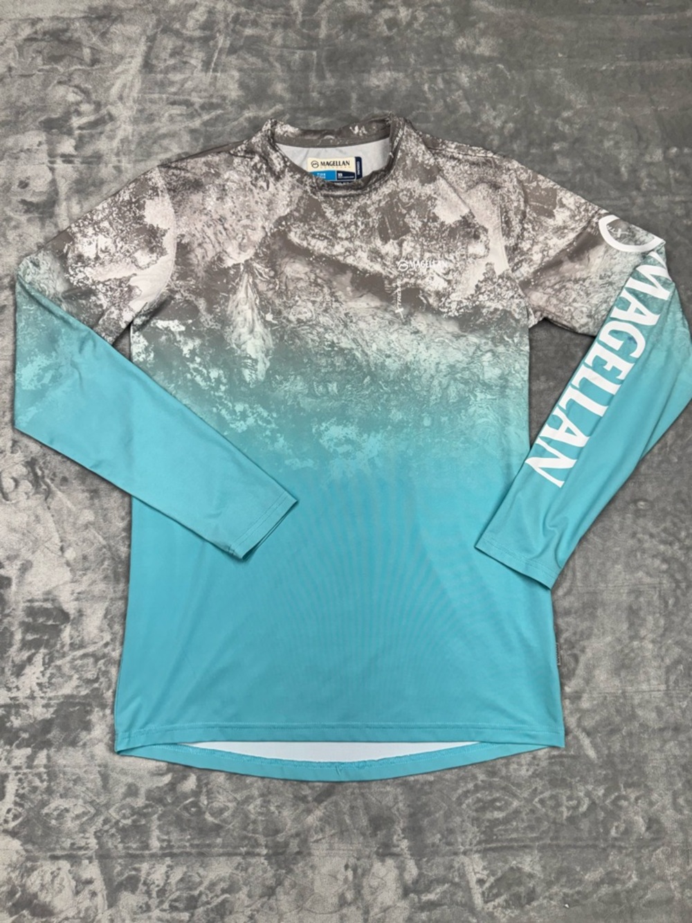 Magellan Outdoors Gray Marble-Print Cooling Boyfriend Top